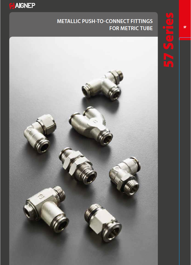 AIGNEP METAL FITTING METRIC SERIES CATALOG NICKEL PLATED BRASS FITTING, METRIC SERIES